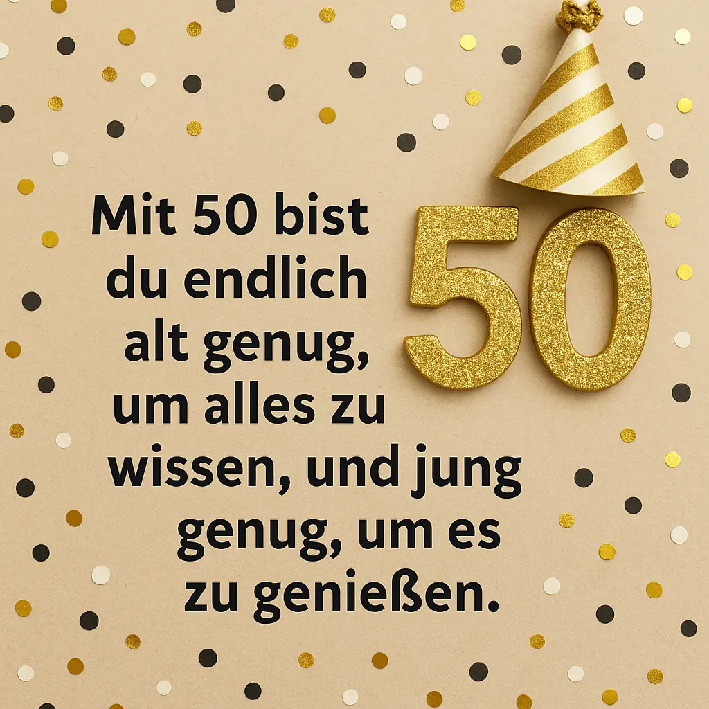 Moderner Spruch zum 50 Geburtstag