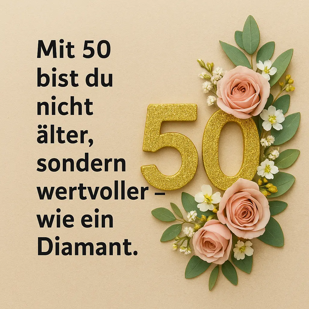 Moderner Spruch zum 50 Geburtstag