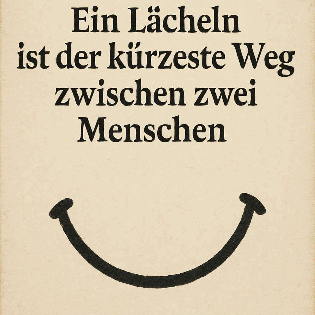 Ein Lächeln ist der kürzeste Weg zwischen zwei Menschen