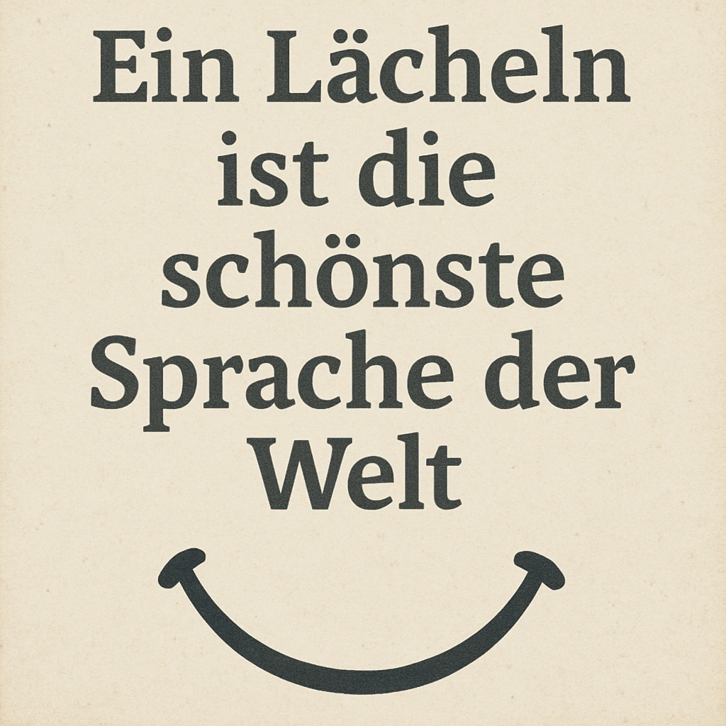 Ein Lächeln ist die schönste Sprache der Welt