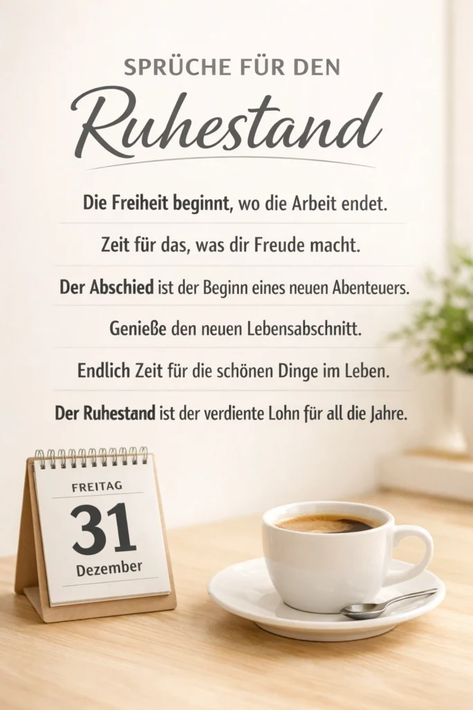 Sprüche für Ruhestand
