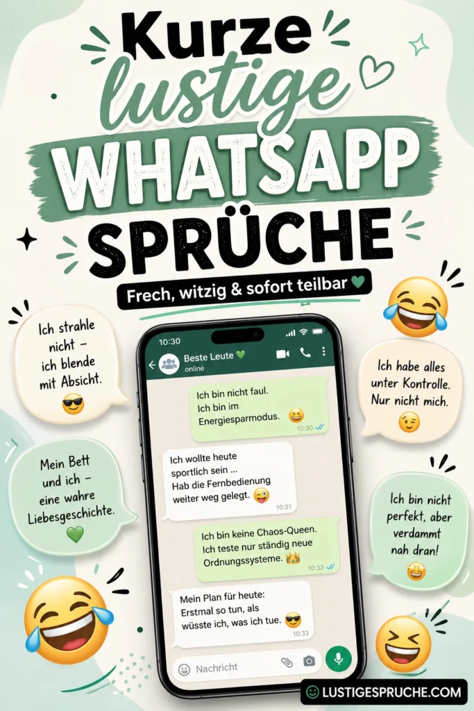 Herrlich lustige Sprüche kurz und knackig