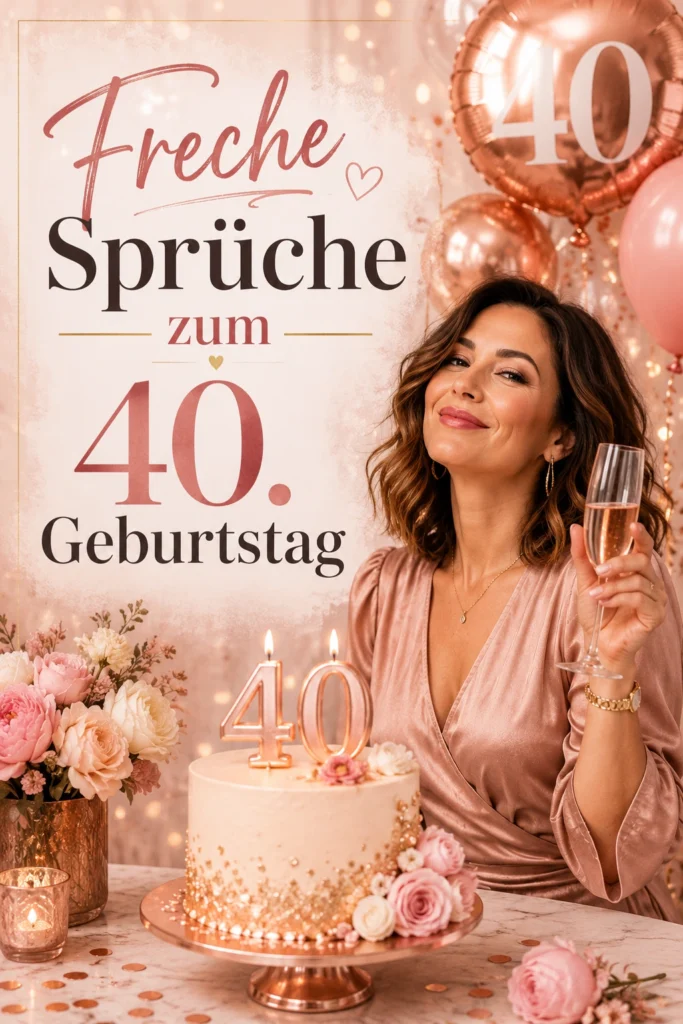 Lustig freche Sprüche zum 40 Geburtstag Frau