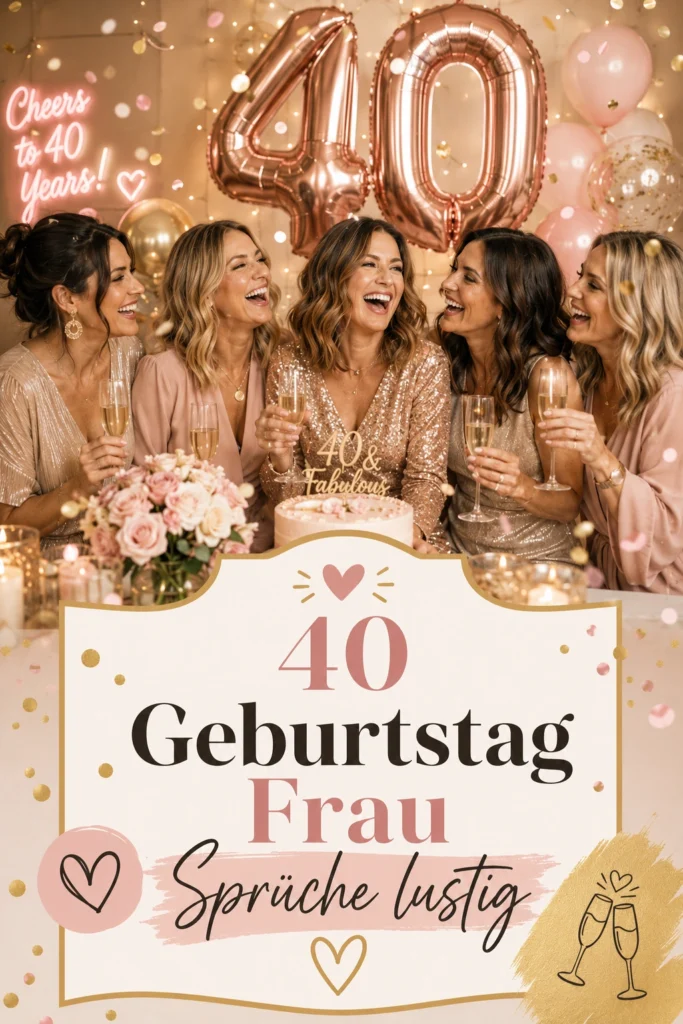 Lustig freche Sprüche zum 40 Geburtstag Frau