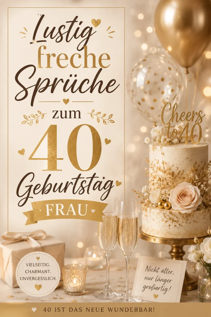 Lustig freche Sprüche zum 40 Geburtstag Frau