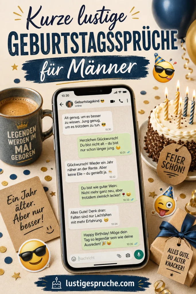 Lustige Geburtstagssprüche für Männer