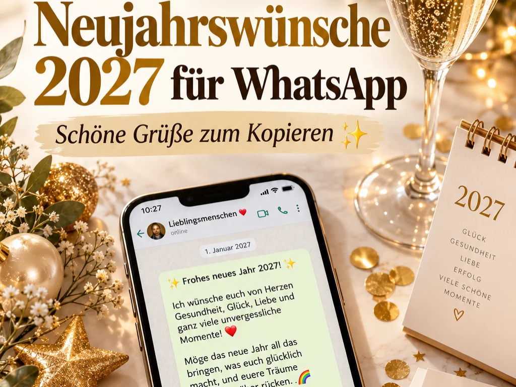 Neujahrswünsche 2027 WhatsApp: 120 schöne Grüße